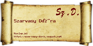 Szarvasy Dóra névjegykártya