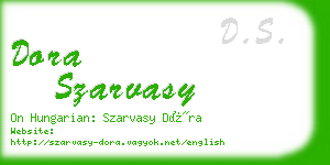 dora szarvasy business card